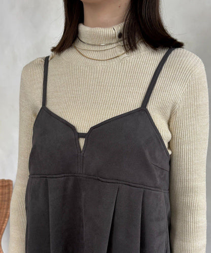 仿麂皮 背心風 吊帶連衣裙