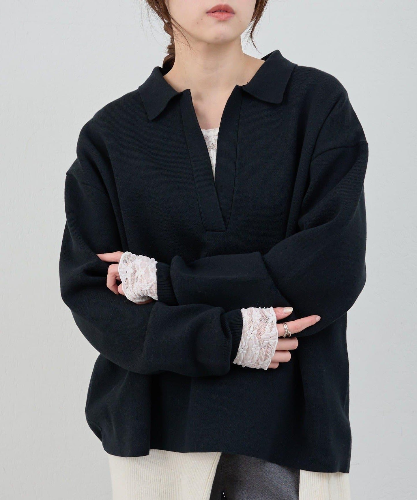 26SS 開領橄欖球風針織上衣