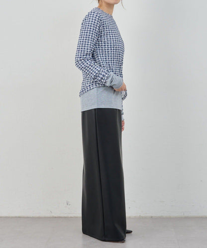 蕾絲格紋設計 套頭上衣（款）