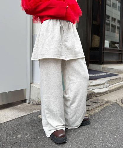 w closet 字母印花 衛衣面料 裙褲