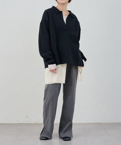 26SS 開領橄欖球風針織上衣