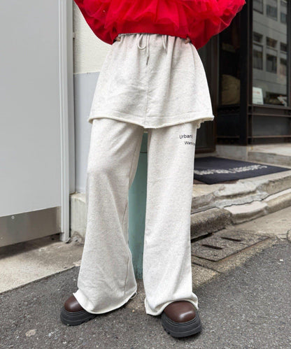 w closet 字母印花 衛衣面料 裙褲