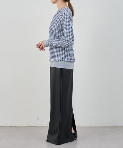 蕾絲格紋設計 套頭上衣（款）