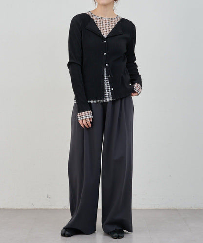 蕾絲格紋設計 套頭上衣（款）