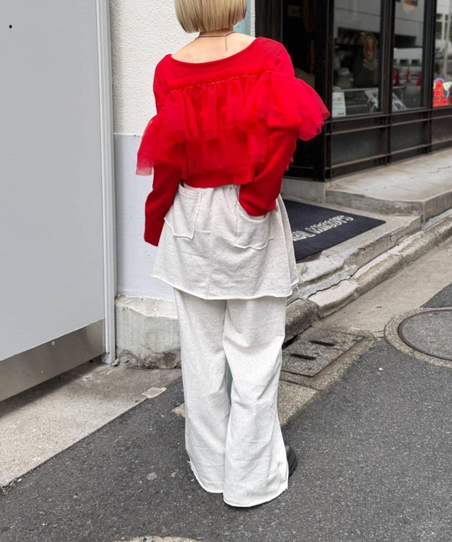 w closet 字母印花 衛衣面料 裙褲