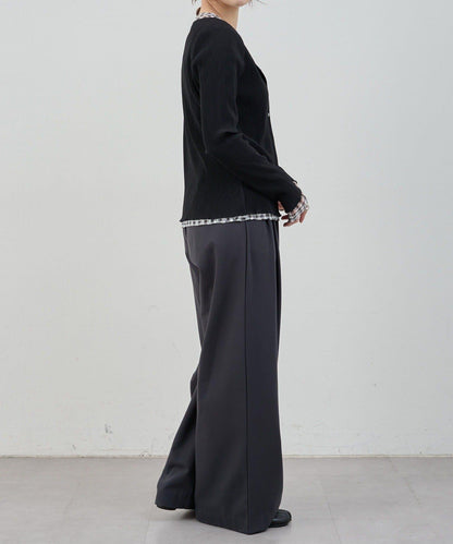 蕾絲格紋設計 套頭上衣（款）