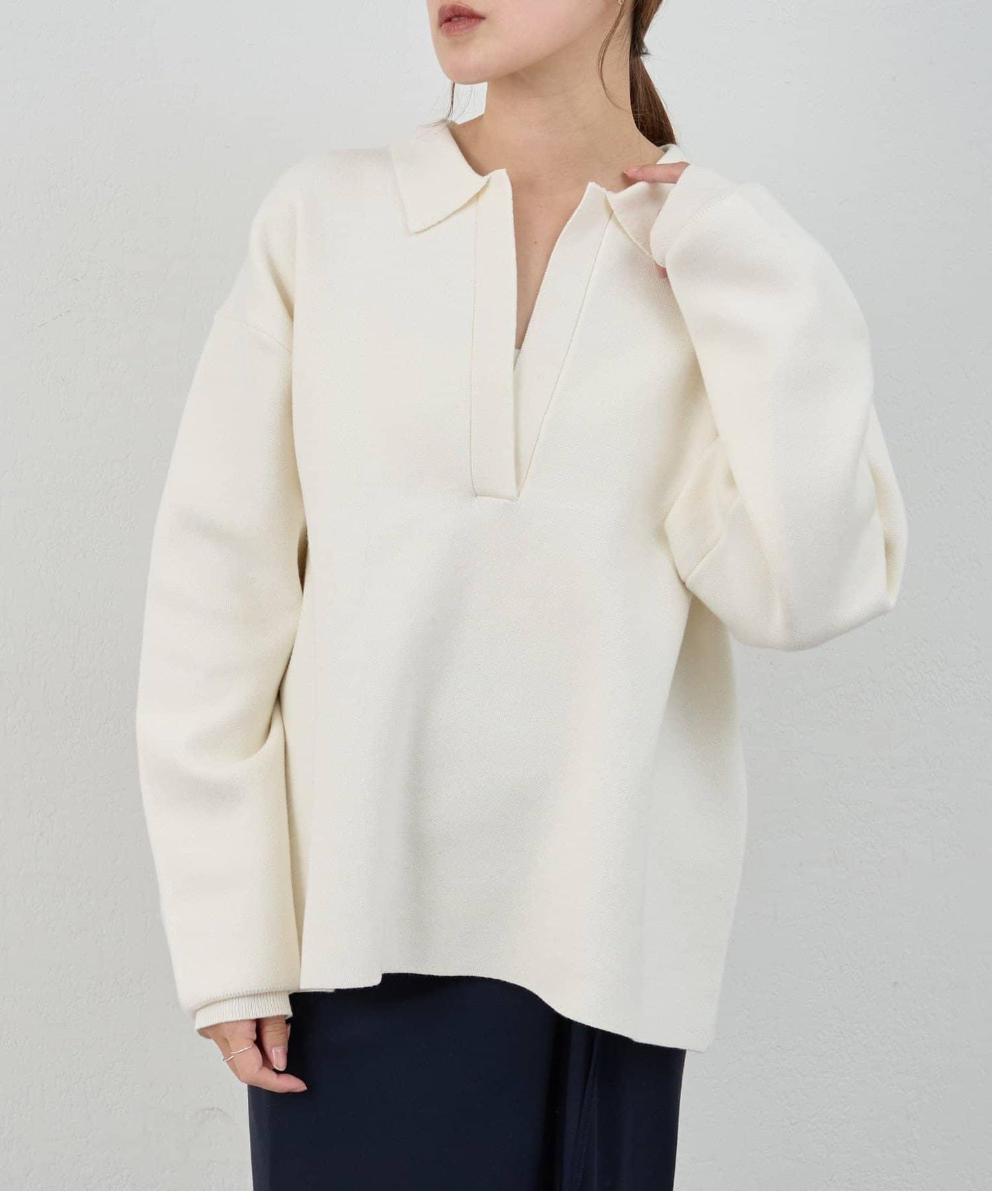 26SS 開領橄欖球風針織上衣