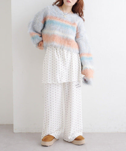 w closet 字母印花 衛衣面料 裙褲