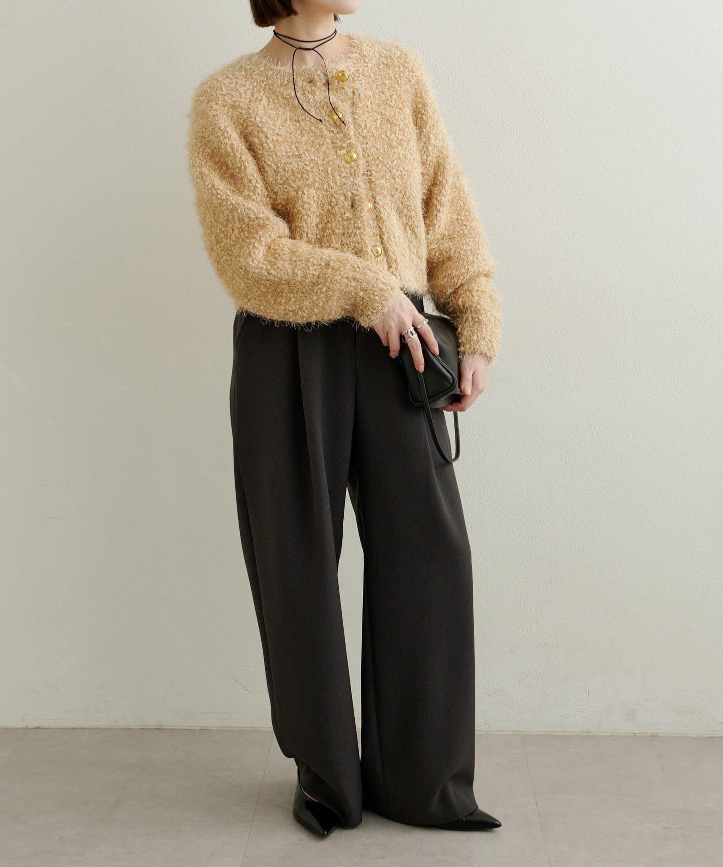 Omekashi 亮絲摩爾針織開衫