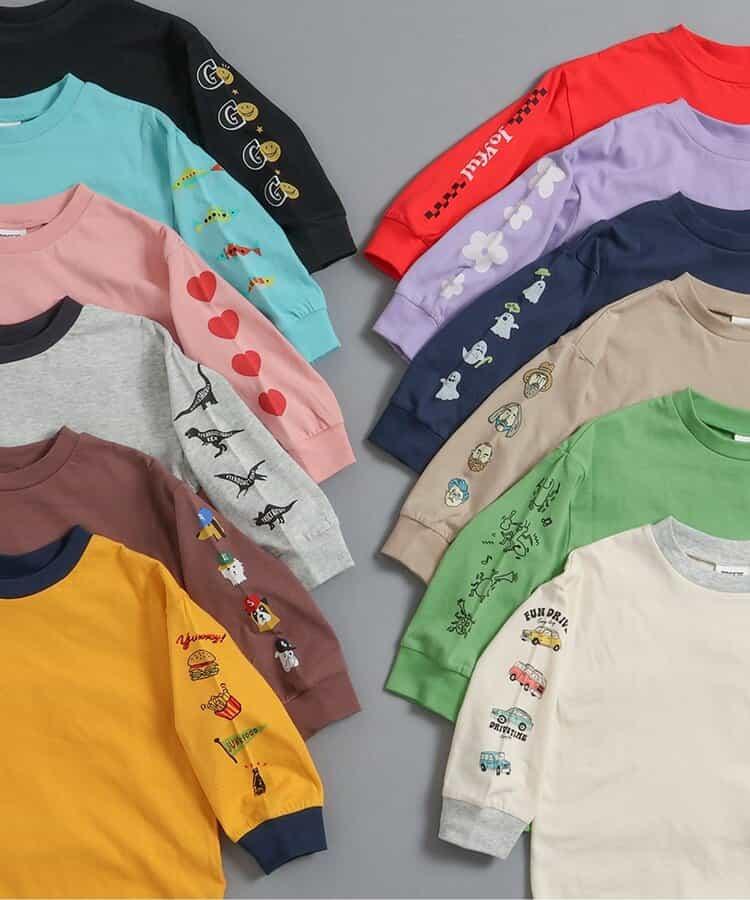 袖部多樣印花 T恤