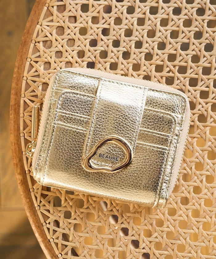 金屬裝飾雙摺錢包