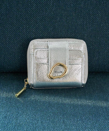 金屬裝飾雙摺錢包