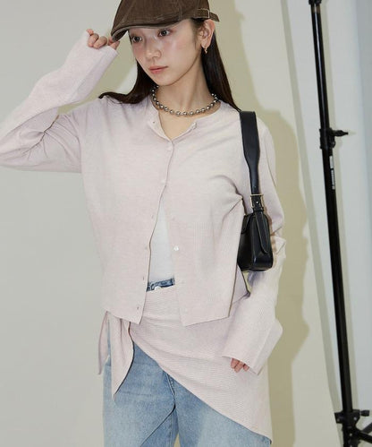 圍巾套裝 圓領 針織開衫