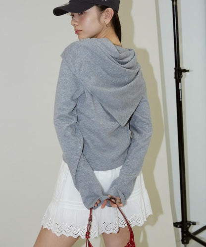 圍巾套裝 圓領 針織開衫