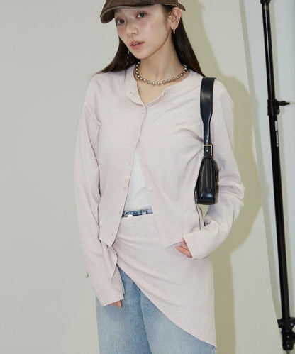 圍巾套裝 圓領 針織開衫