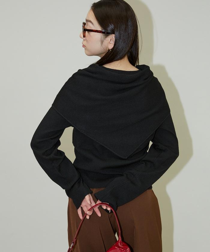 圍巾套裝 圓領 針織開衫