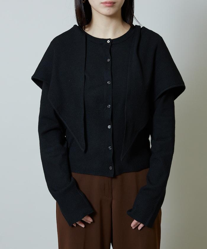 圍巾套裝 圓領 針織開衫