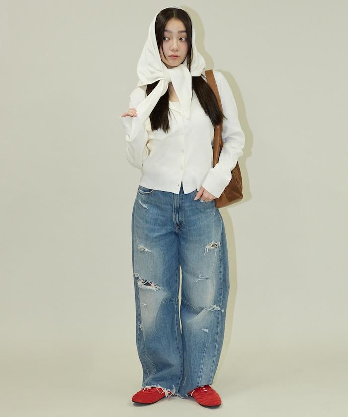 圍巾套裝 圓領 針織開衫