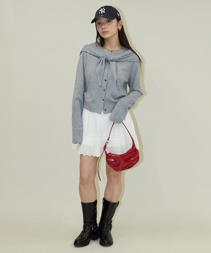 圍巾套裝 圓領 針織開衫