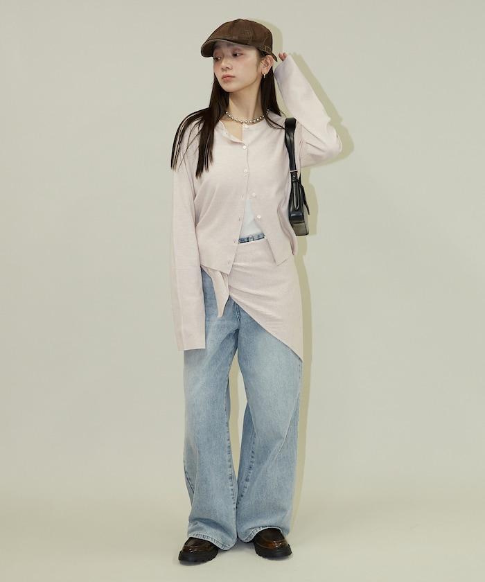 圍巾套裝 圓領 針織開衫