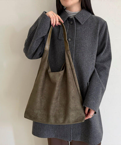 仿麂皮三角造型包