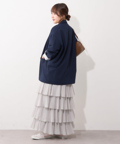 褶皺層疊設計 雪紡 半身裙