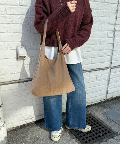 仿麂皮三角造型包