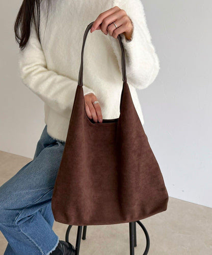 仿麂皮三角造型包