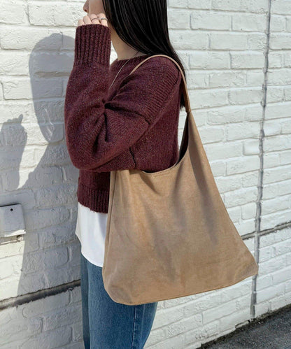 仿麂皮三角造型包