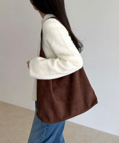 仿麂皮三角造型包