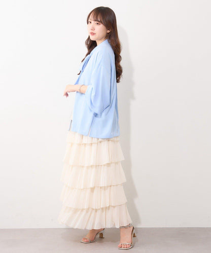 褶皺層疊設計 雪紡 半身裙