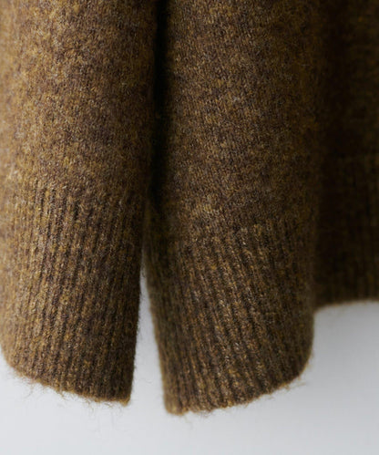 有領鑰匙領雜色針織上衣