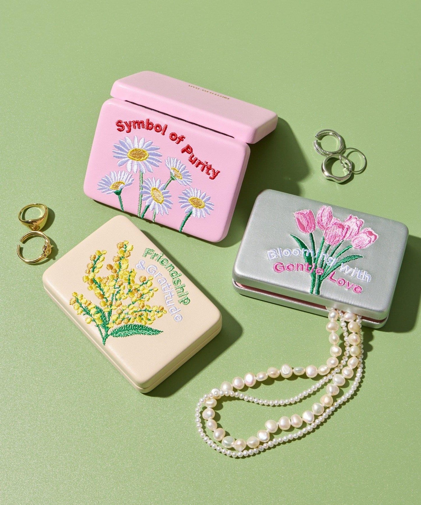 flower 刺繡收納包