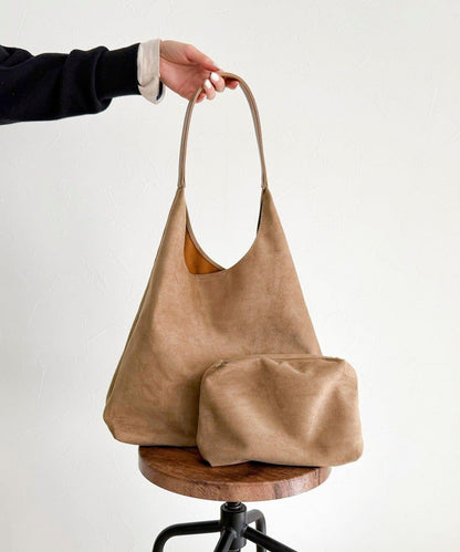 仿麂皮三角造型包