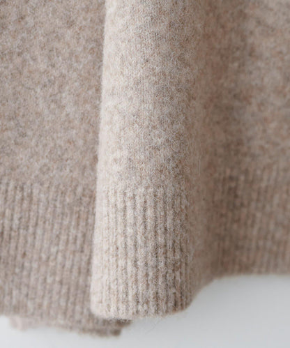 有領鑰匙領雜色針織上衣