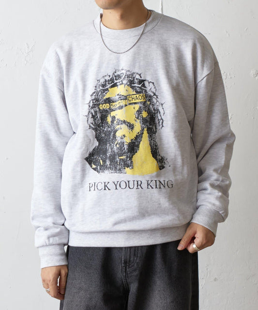 GODSAVE 字母圓領衛衣