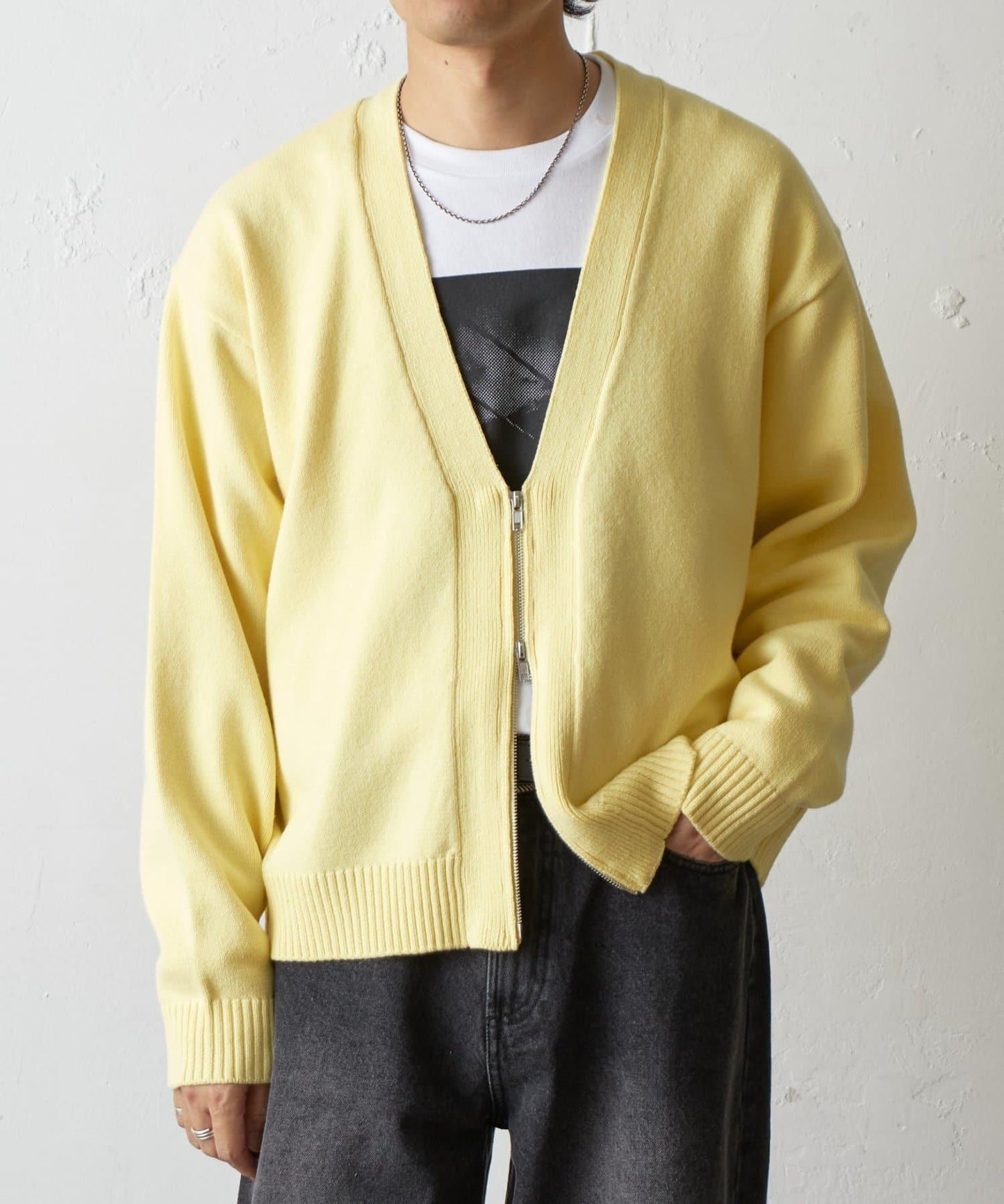 雙拉鍊針織開衫