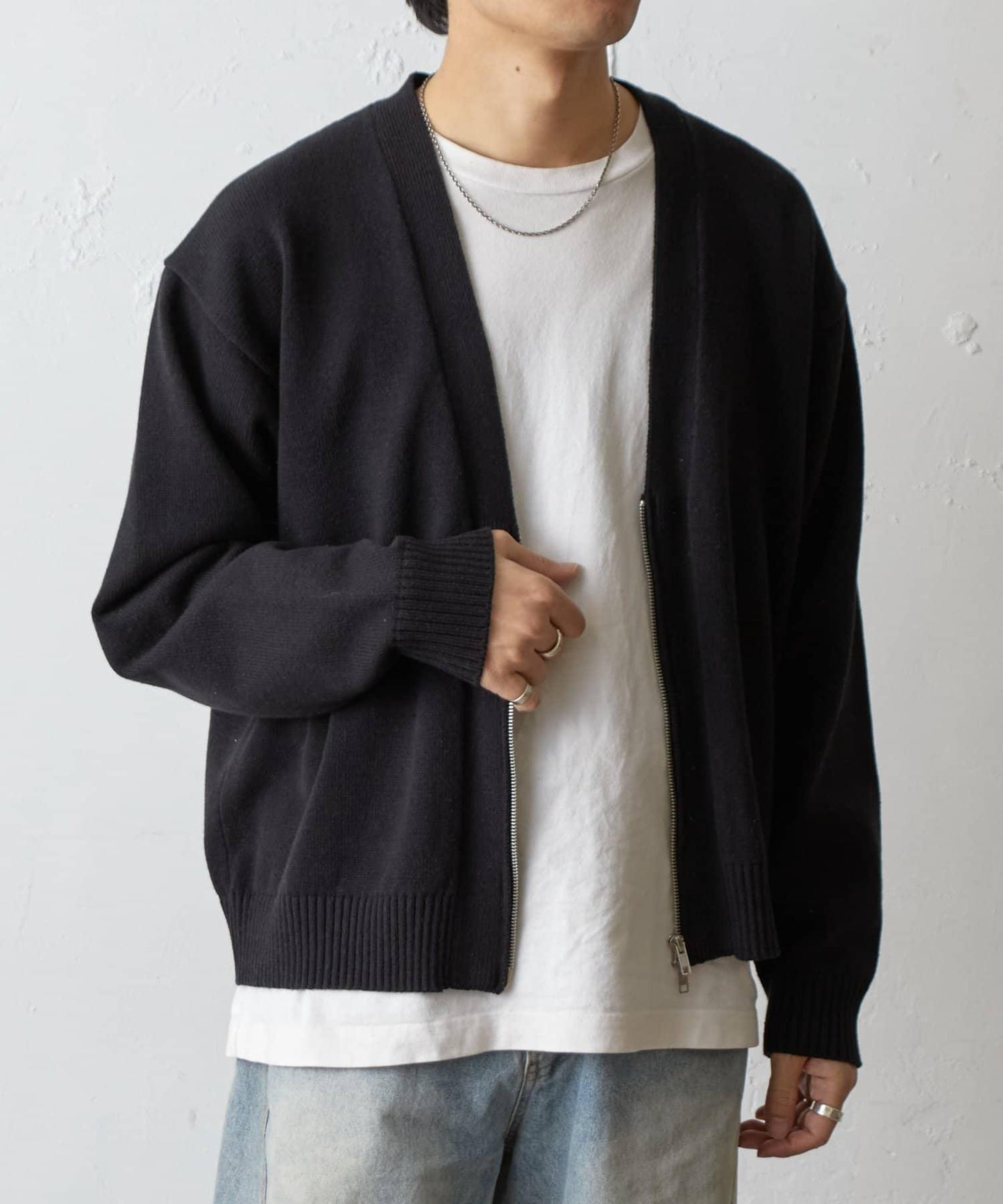 雙拉鍊針織開衫