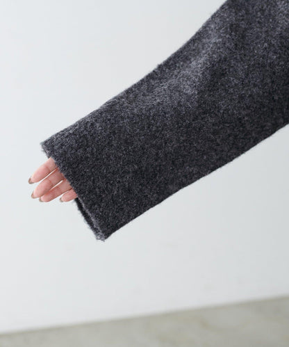 有領鑰匙領雜色針織上衣