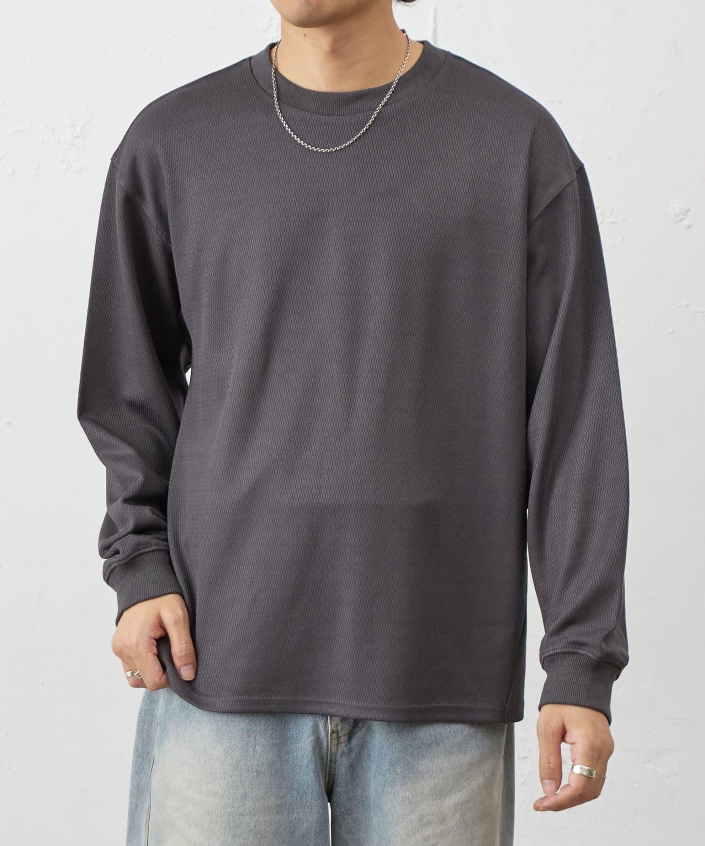 蜂巢紋圓領套頭上衣