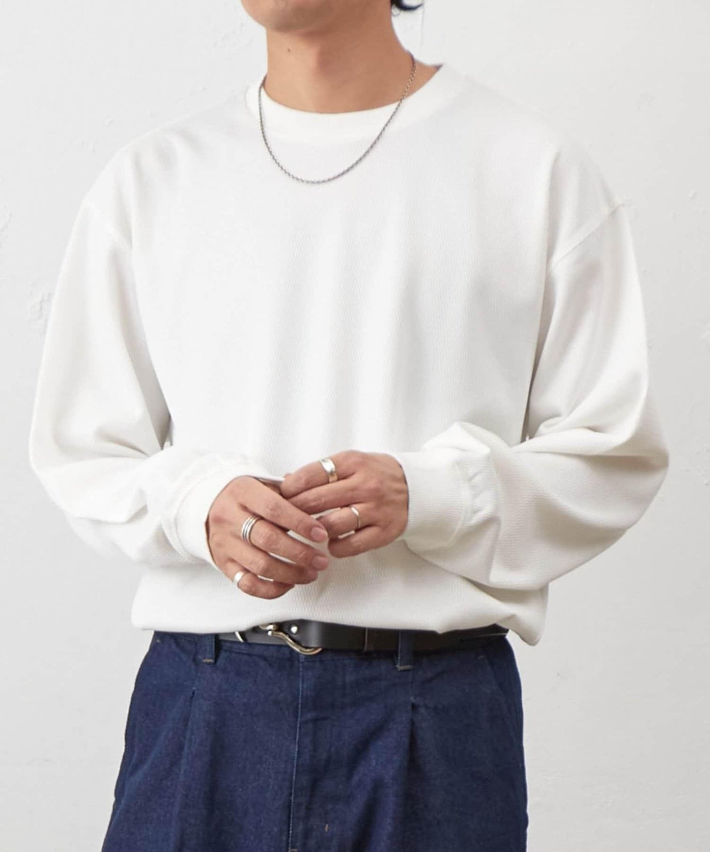 蜂巢紋圓領套頭上衣