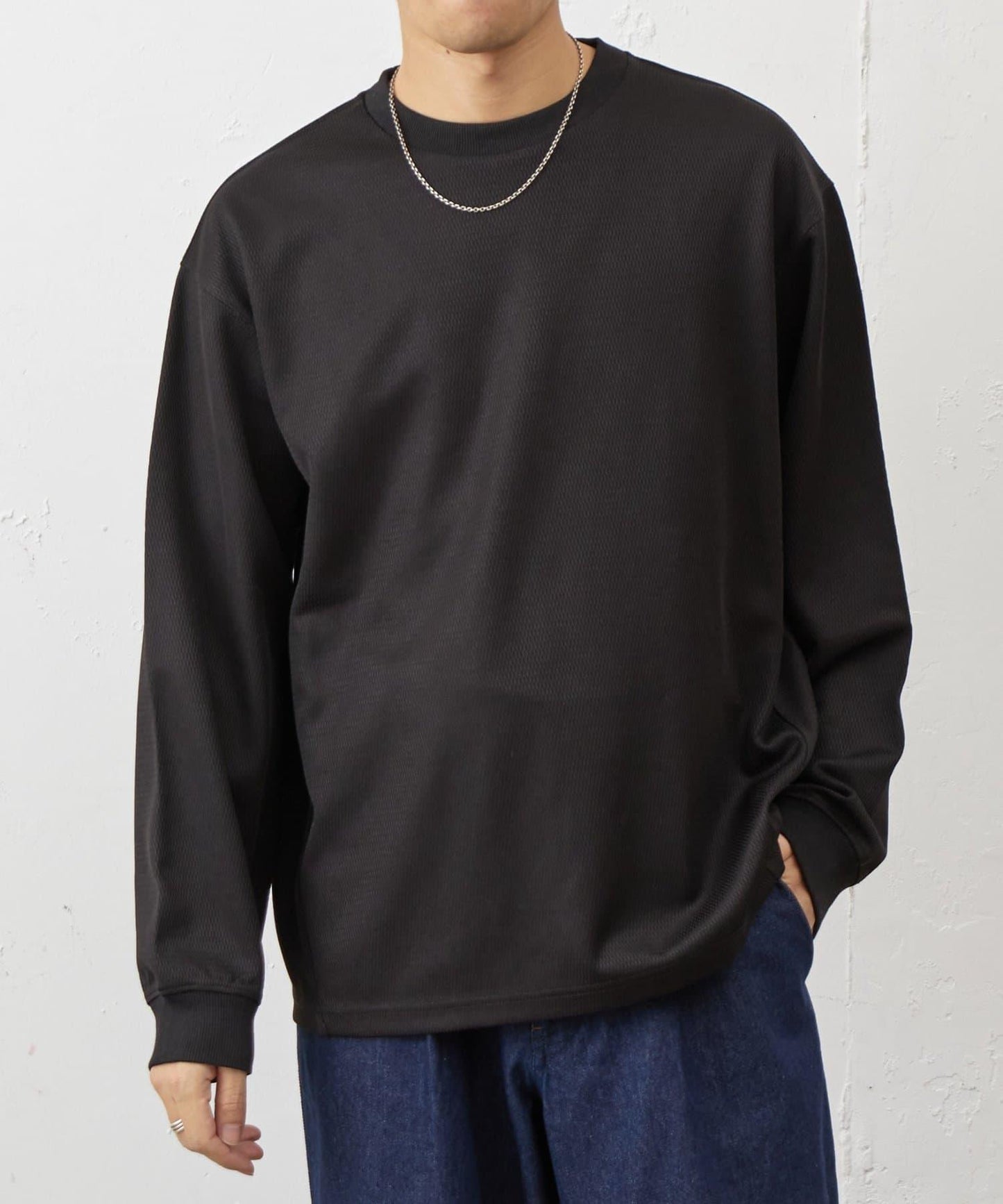 蜂巢紋圓領套頭上衣