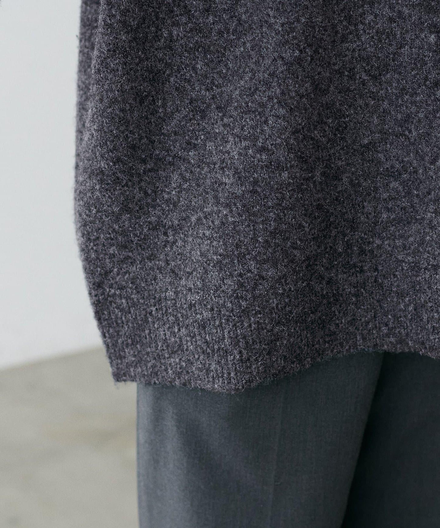 有領鑰匙領雜色針織上衣