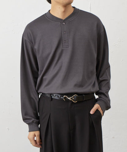 蜂巢紋亨利領套頭上衣