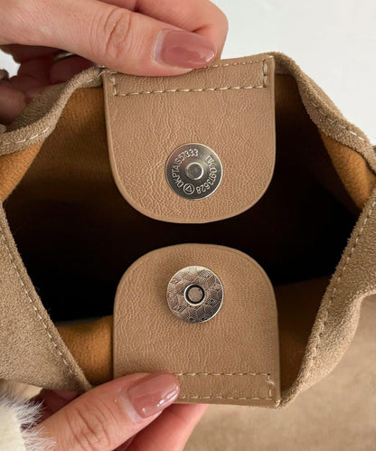 仿麂皮三角造型包