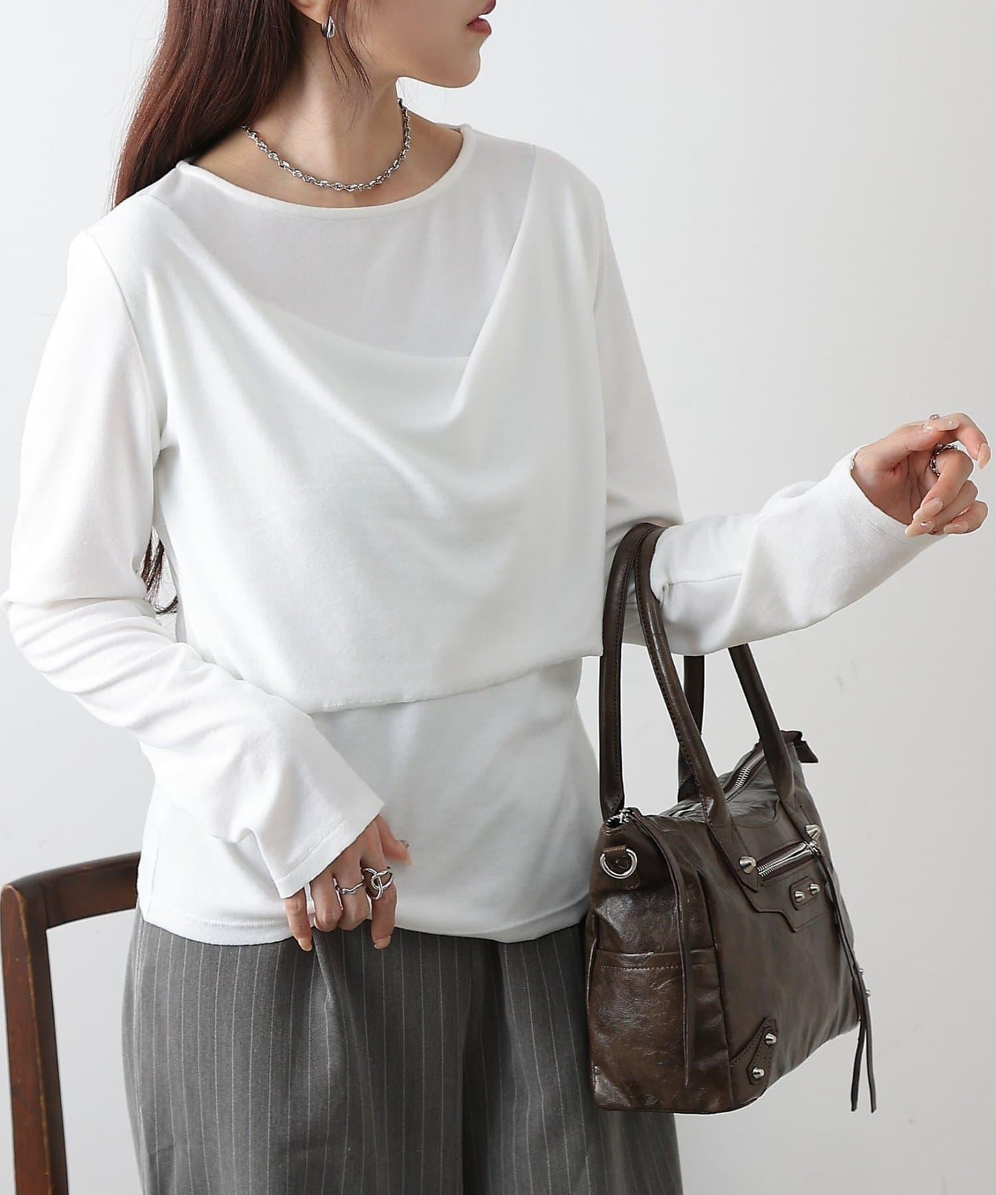 疊穿風設計 針織上衣