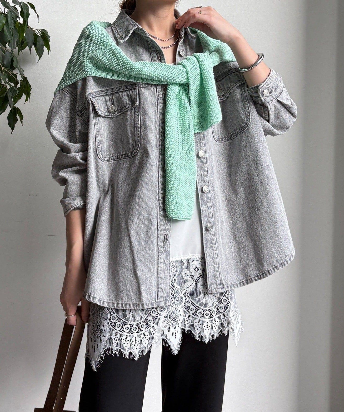 牛仔面料襯衫（網絡）