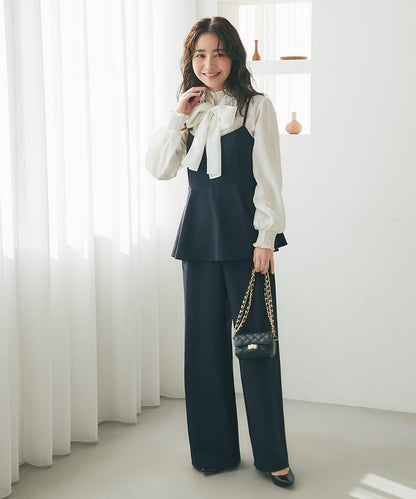 荷葉邊吊帶連體褲