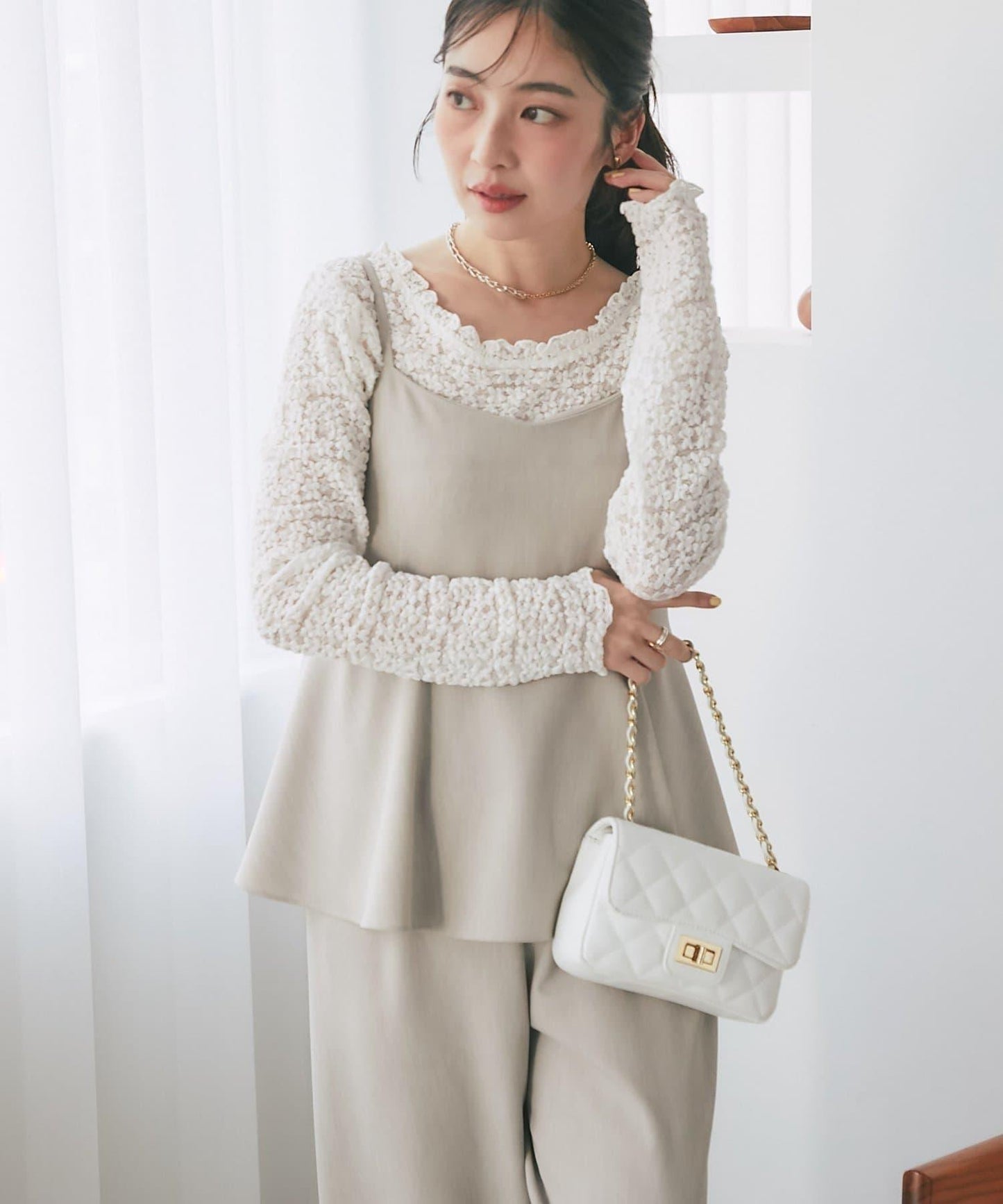 荷葉邊吊帶連體褲