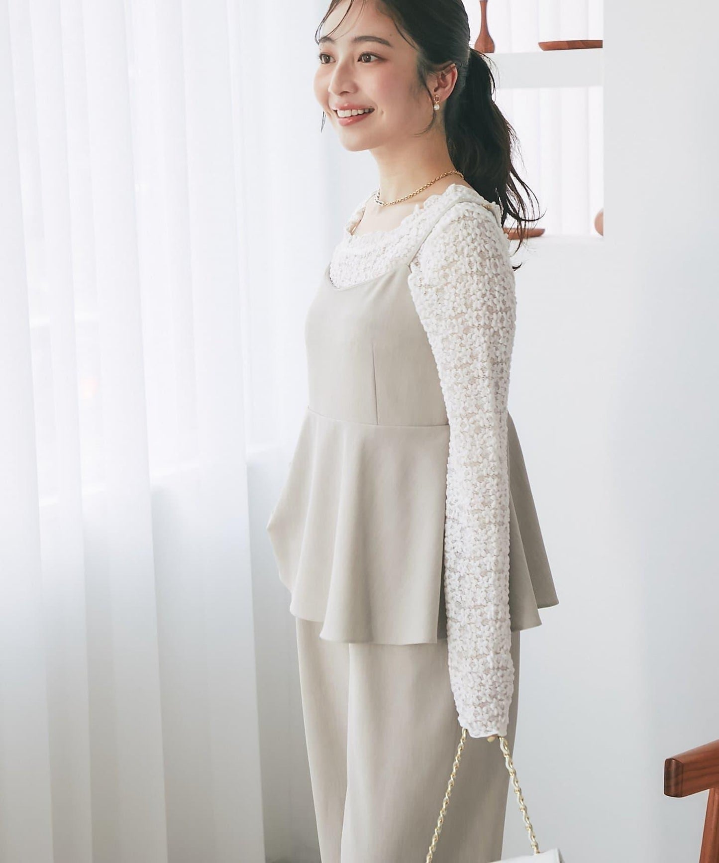 荷葉邊吊帶連體褲